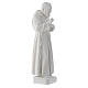 Statue père Pio marbre reconstitué blanc 30cm s2