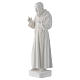 Statue père Pio marbre reconstitué blanc 30cm s3