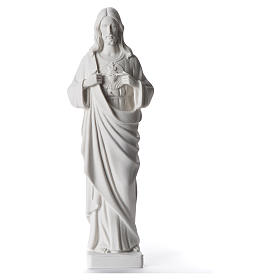 Sacred Heart of Jesus statue, 38-53 cm in white marble dust 38 cm