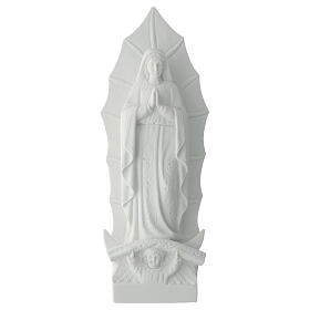 Our Lady of Guadalupe bas-relief, 45 cm in white marble dust