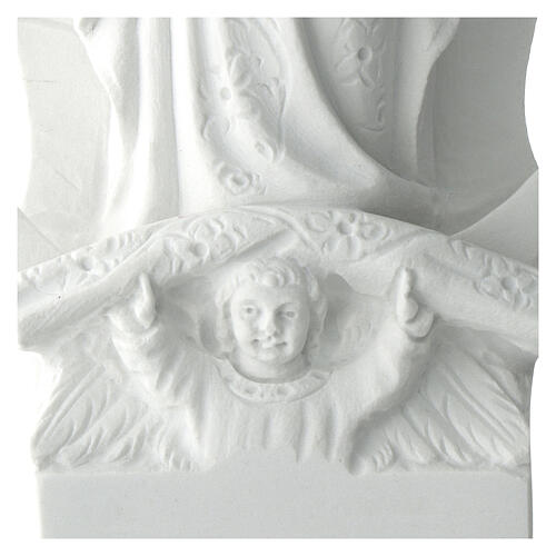 Our Lady of Guadalupe bas-relief, 45 cm in white marble dust 4