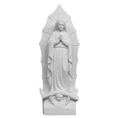 Our Lady of Guadalupe bas-relief, 45 cm in white marble dust 1