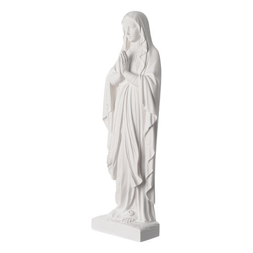 Our Lady of Lourdes bas-relief, 60-85 cm in white marble dust 2