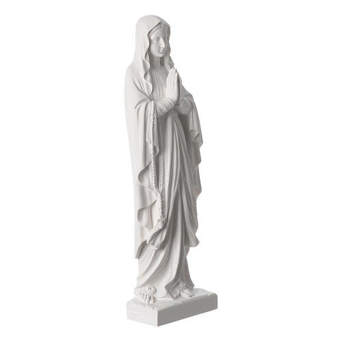 Our Lady of Lourdes bas-relief, 60-85 cm in white marble dust 3