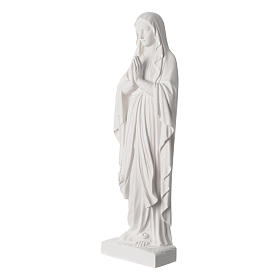 Our Lady of Lourdes bas-relief, 60-85 cm in white marble dust