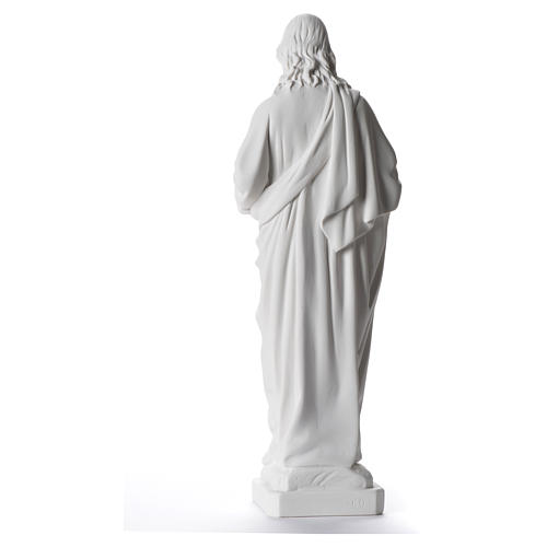 Sagrado Corazón de Jesús 40 cm de mármol sintético blanco 3