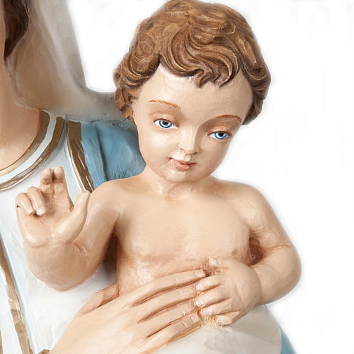 Gottesmutter und Kind 85cm aus Kunstmarmor Hand gemalt 3