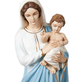 Virgin mary and Baby Jesus in reconstituted Marble painted, 85cm