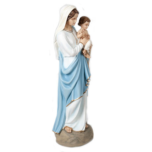 Virgin mary and Baby Jesus in reconstituted Marble painted, 85cm 6