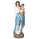 Virgin mary and Baby Jesus in reconstituted Marble painted, 85cm s1
