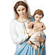 Virgin mary and Baby Jesus in reconstituted Marble painted, 85cm s2