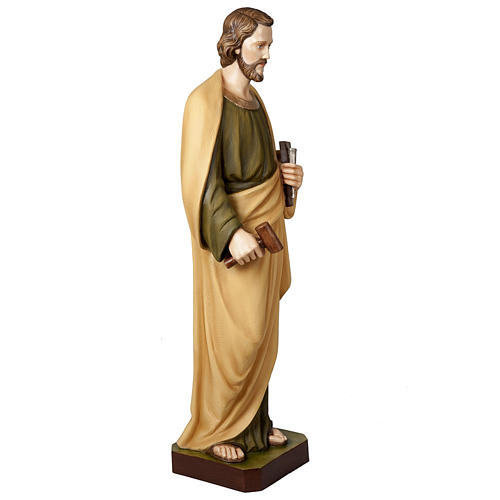 Saint Joseph the Worker statue, 100 cm in painted marble dust 5