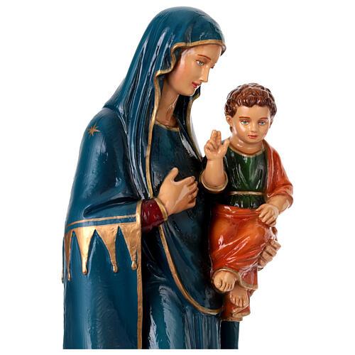 Virgin of the Consolation statue, 80 cm in painted marble dust 9