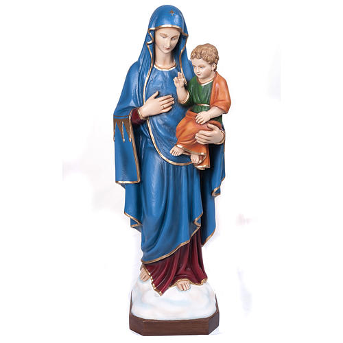 Virgin of the Consolation statue, 80 cm in painted marble dust 1