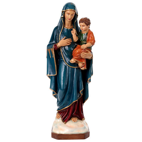 Virgin of the Consolation statue, 80 cm in painted marble dust 1