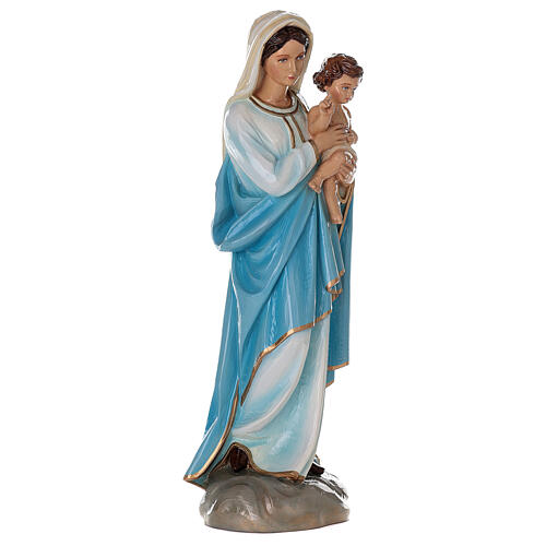 Vierge à l'enfant marbre reconstitué 60cm peinte 3