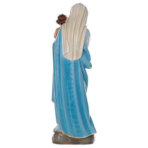 Vierge à l'enfant marbre reconstitué 60cm peinte 5