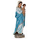 Virgin Mary with Baby Jesus statue, 60 cm in painted marble dust s3