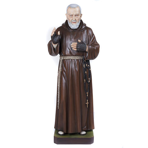 Padre Pio of Petralcina statue, 110 cm in painted marble dust 1