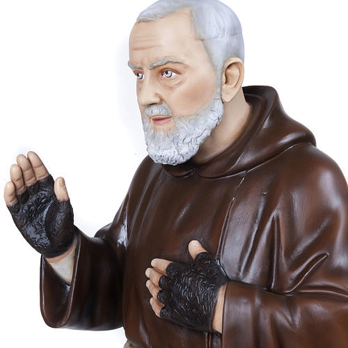 Padre Pio of Petralcina statue, 110 cm in painted marble dust 3