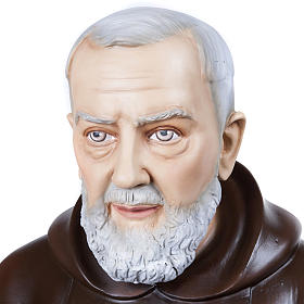Padre Pio 110 cm mármore reconstituído pintado