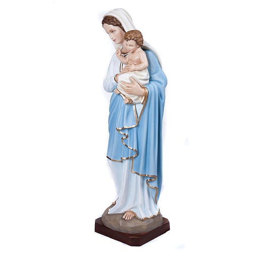 Virgen con el Niño 80 cm mármol reconstituido pintado 2