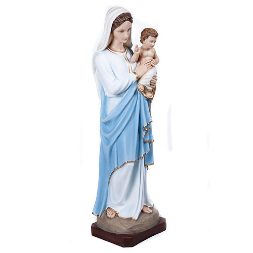 Vierge à l'enfant marbre reconstitué 100cm peinte 3