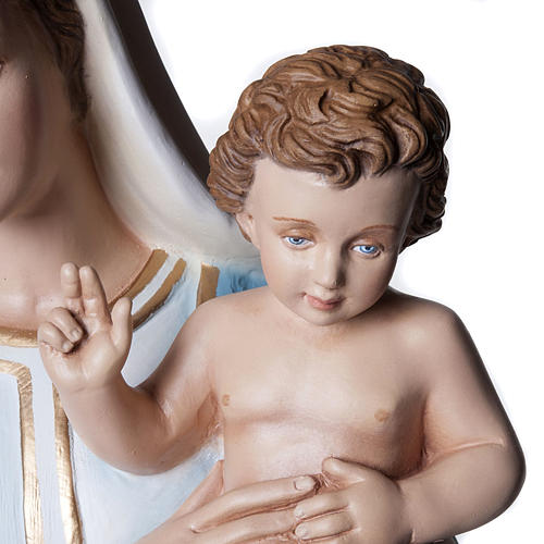 Vierge à l'enfant marbre reconstitué 100cm peinte 6