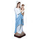 Vierge à l'enfant marbre reconstitué 100cm peinte s3