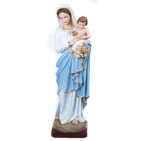 Virgin Mary with Baby Jesus statue, 100 cm in painted reconstituted marble