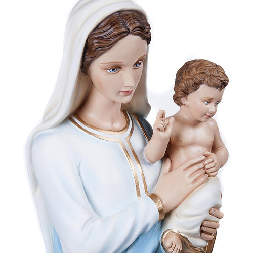 Virgin Mary with Baby Jesus statue, 100 cm in painted reconstituted marble 4