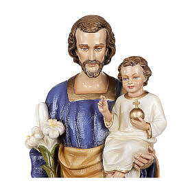 Heiliger Josef mit Christkind 80cm Kunstmarmor Hand gemalt
