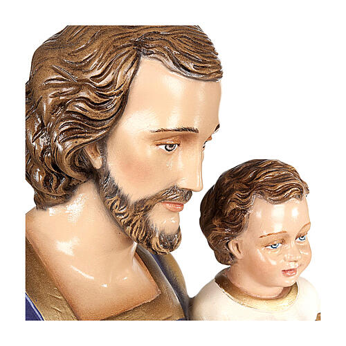 Statue Saint Joseph à l'enfant marbre 80cm peinte 5
