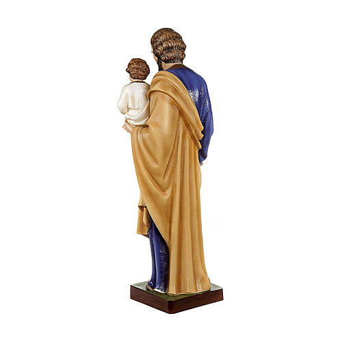 Saint Joseph with Baby Jesus statue, 80cm in painted composite marble 7