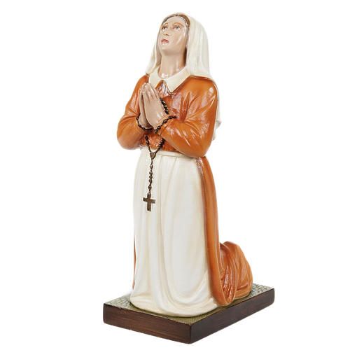 Saint Bernadette statue, 35cm in painted reconstituted marble 1