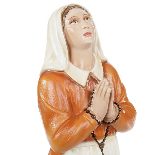 Saint Bernadette statue, 35cm in painted reconstituted marble 2