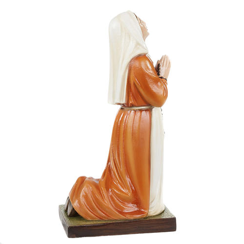 Saint Bernadette statue, 35cm in painted reconstituted marble 3