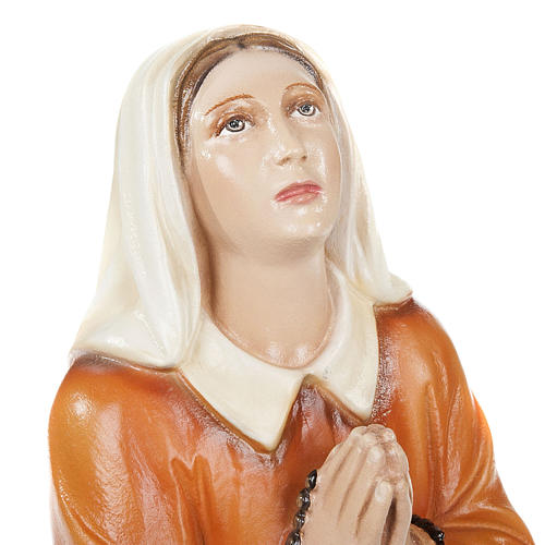 Saint Bernadette statue, 35cm in painted reconstituted marble 4
