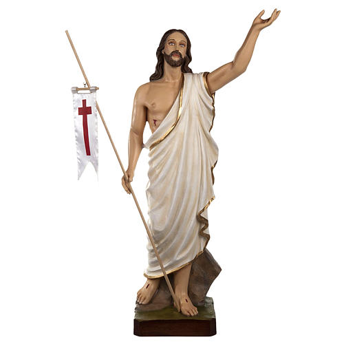 Resurrected Christ statue, 85cm in painted reconstituted marble 1