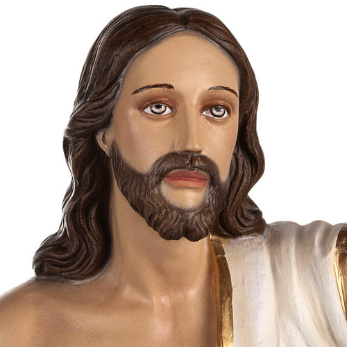 Resurrected Christ statue, 85cm in painted reconstituted marble 2