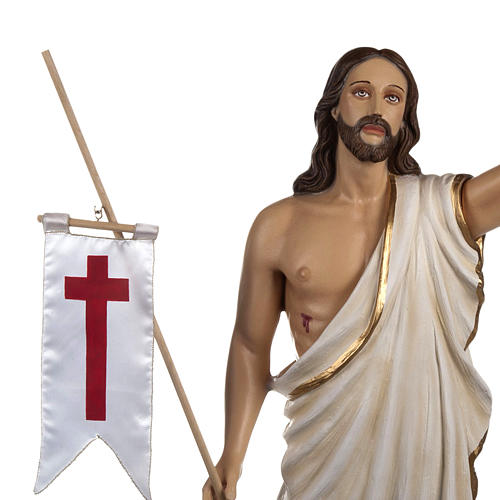 Resurrected Christ statue, 85cm in painted reconstituted marble 3