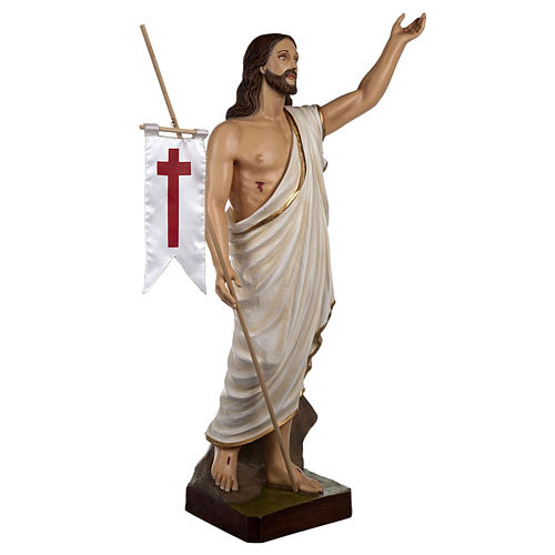 Resurrected Christ statue, 85cm in painted reconstituted marble 6