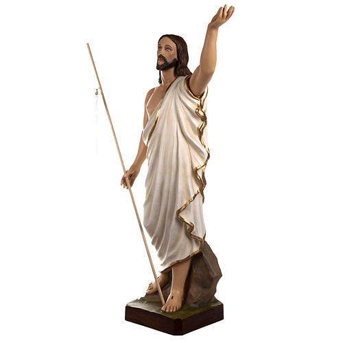 Resurrected Christ statue, 85cm in painted reconstituted marble 4