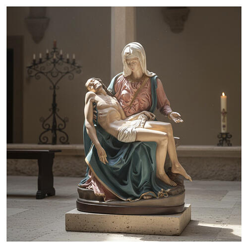 Piedad de Miguel Ángel 100 cm mármol sintético pintado 5