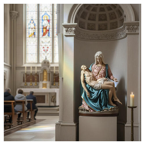 Pietà de Michelangelo 100 cm mármore sintético colorido 2