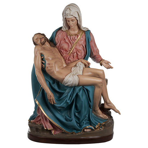 Michelangelo's Pietà statue, 100cm in painted reconstituted marble 1