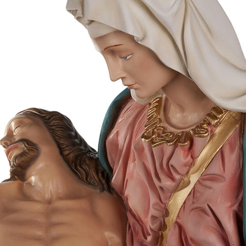 Michelangelo's Pietà statue, 100cm in painted reconstituted marble 7