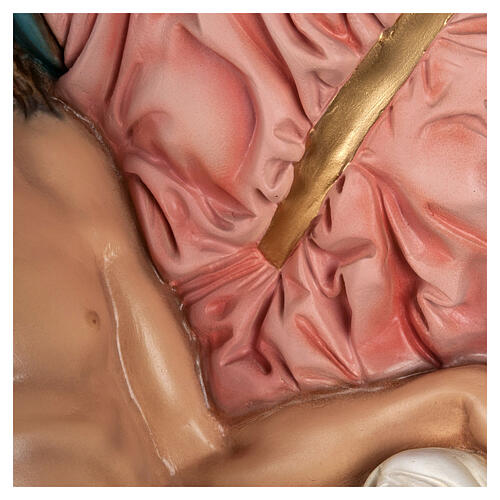 Michelangelo's Pietà statue, 100cm in painted reconstituted marble 8
