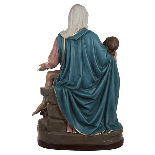 Michelangelo's Pietà statue, 100cm in painted reconstituted marble 10
