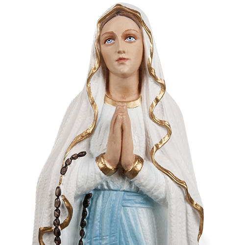 Our Lady of Lourdes statue, 50cm in painted reconstituted marble 2